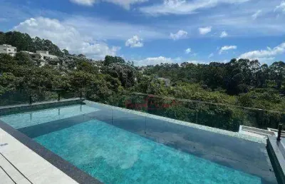 Fino acabamento e vista espetacular-casa com 4 suítes à venda, 370 m² por r$ 3.800.000 - residencial real park - arujá/sp