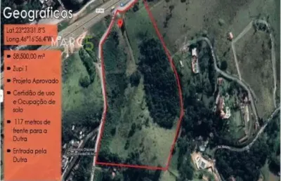 Terreno à venda na rodovia presidente dutra, são bento, arujá, 58500 m2 por r$ 49.000.000