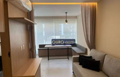 Apartamento locação com varanda, 1 dormitório, 1 vaga de garagem e em frente ao parque do ibirapuera