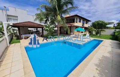 Excelente casa 4/4, com área verde, busca vida, camaçari, ba.