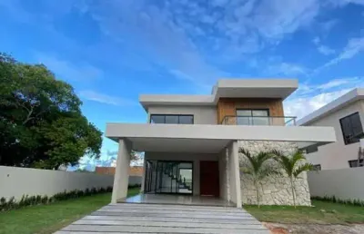 Casa em condomínio para venda em camaçari, monte gordo (monte gordo), 4 dormitórios, 3 suítes, 5 banheiros, 4 vagas