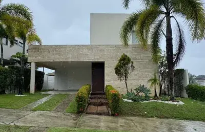 Casa em condomínio para locação em camaçari, alphaville (abrantes), 4 dormitórios, 4 suítes, 5 banheiros, 2 vagas