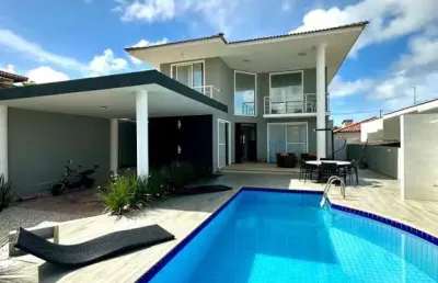 Casa em condomínio para locação em lauro de freitas, vilas do atlântico, 4 dormitórios, 3 suítes, 5 banheiros, 4 vagas