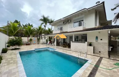 Venda de casa em condomínio  com 5 quartos na praia da baleia, são sebastião-sp: 5 suítes, 3 salas, 6 banheiros, 2 vagas, 278m².
