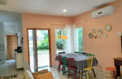 Locação de casa em condomínio na praia de juquehy, são sebastião-sp: 4 quartos, 4 suítes, 2 salas, 4 banheiros, 2 vagas, 151 m².