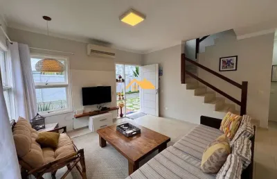 Locação anual em juquehy, são sebastião-sp: 3 quartos, 3 suítes, 2 salas, 3 banheiros, 2 vagas de garagem, 136m².