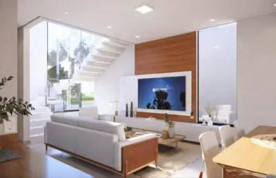 Linda casa no condomínio veneza sobrado para venda em cezar de souza possui 260 m² com 3 suítes piscina e gourmet