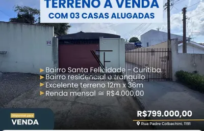 Terreno à venda na Rua Padre Colbacchini, Santa Felicidade, Curitiba