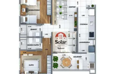 Apartamento para venda em jardim das nações de 76.00m² com 2 quartos, 1 suite e 1 garagem