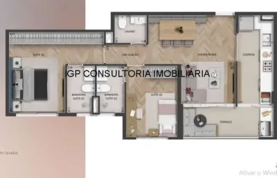Apartamento para venda em centro de 67.00m² com 2 quartos, 2 suites e 2 garagens