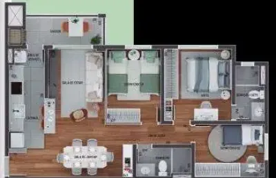 Apartamento para venda em tingui de 59.00m² com 2 quartos