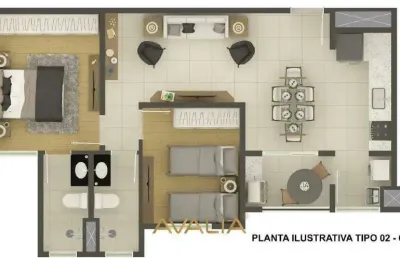 Apartamento para venda em jardim santiago de 60.79m² com 2 quartos, 1 suite e 2 garagens