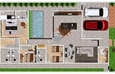 Casa de condomínio para venda em portal da mata de 162.00m² com 3 quartos, 3 suites e 4 garagens