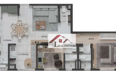Apartamento para venda em barcelona de 69.00m² com 2 quartos, 2 suites e 2 garagens