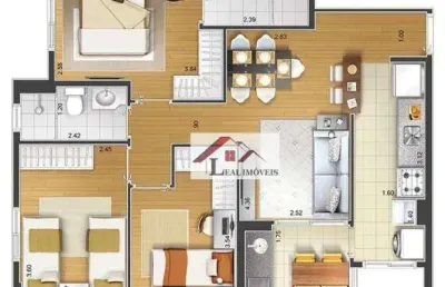 Apartamento para venda em santa paula de 70.00m² com 3 quartos, 1 suite e 2 garagens