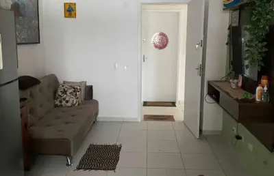 Apartamento com dois dormitórios na praia do perequê-mirim