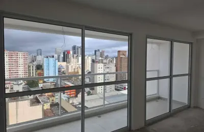 Studio 34,29 privativos, entregue, andar alto, vista definitiva em otima localização
