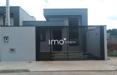 Vende se casa nova no jd marambaia, 3 quartos sendo 1 suíte , 2 vagas, área gourmet !  r$  720.000