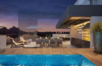 Cobertura horizontal para venda em rio de janeiro, barra da tijuca, 2 dormitórios, 2 suítes, 4 banheiros, 4 vagas