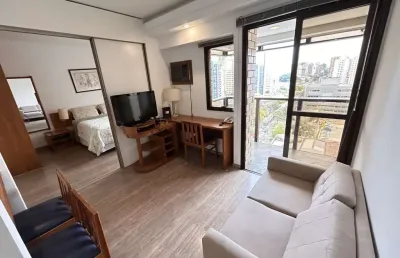 Flat para locação em são paulo, moema, 1 dormitório, 1 suíte, 1 banheiro, 1 vaga