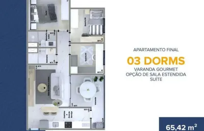 Apartamento para venda tem 65 metros quadrados com 3 quartos em vila três irmãos - carapicuíba - sp
