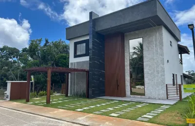 Casa nova com 4 suítes - condomínio natus - reserva imbassai