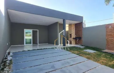 Excelente casa plana com 3 suítes  à venda, 105 m² por r$ 400.000 - messejana - fortaleza/ce