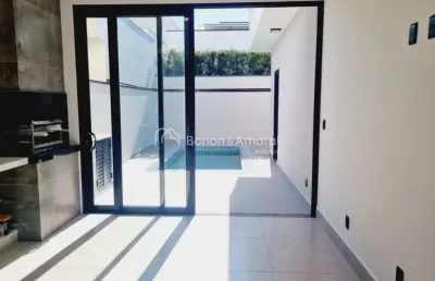 Casa térrea com 3 suítes, piscina e escritório no condomínio reserva real, parque brasil 500, paulínia