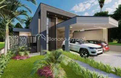 Casa térrea no terras da estância com acabamento diferenciado - 3 suítes e piscina