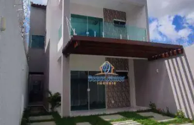 Alto padrão no melhor do eusébio! casa duplex com 4 quartos (3 suítes) + varanda gourmet, 174 m² por r$ 590.000 - guaribas - eusébio/ce
