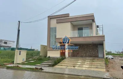 Casa duplex em condomínio fechado com 4 suítes + área de lazer completa, 363 m² por r$ 2.900.000 - cidade alpha - eusébio/ce