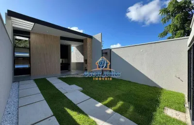 Luxo, conforto e qualidade, casa plana com 3 suítes fino  acabamento 116m²  por r$445.000,00 - messejana - fortaleza/ce
