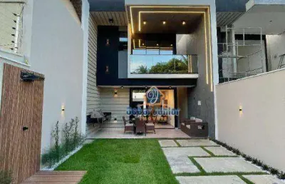 Luxo, conforto e qualidade, lançamento de casas duplex com 4 quartos sendo 3 suítes, deck com churrasqueira - r$629.900,00 - guaribas, eusebio /ce