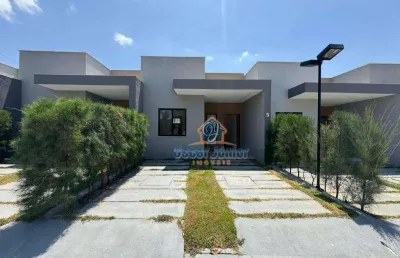 Casa plana em condomínio com 2 suítes, lazer completo  à venda, 78 m² por r$ 225.000,00 - jabuti - itaitinga/ce