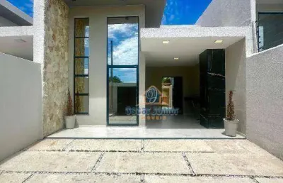 Casa plana com 3 suítes à venda, 110 m² por r$ 429.000 - guaribas - eusébio/ce