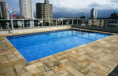 Apartamento prédio com piscina 2 dormitórios sendo 1 suite para venda em tupi praia grande-sp
