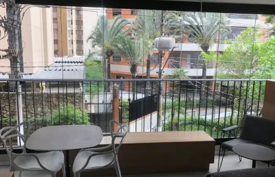 Studio lindo 39m²  mobiliado na  vila nova conceição  com 1 suite e varanda integrada