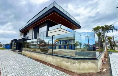 Casa de luxo com vista para o mar, 4 dormitórios à venda, 620 m² por r$ 4.900.000 - eliana - guaratuba/pr