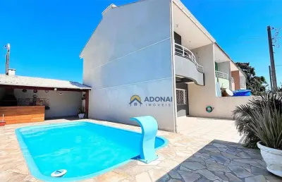 Sobrado com piscina, 3 dormitórios à venda, 106 m² por r$ 800.000 - brejatuba - guaratuba/pr