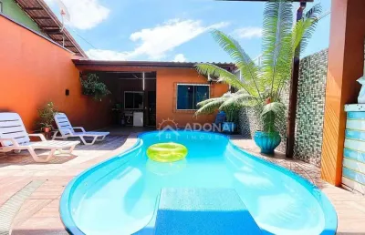 Linda casa com piscina, pertinho do mar, à venda, 78 m² por r$ 650.000 - coroados - guaratuba/pr