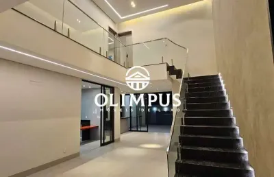 Bela casa estilo sobrado disponível para venda no condomínio splendido na cidade de uberlândia-mg