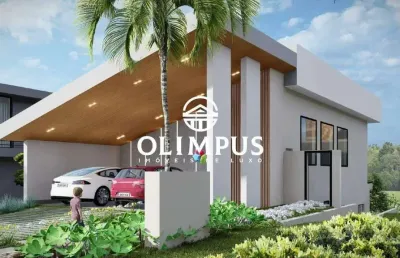 Casa estilo sobrado disponível para venda no condomínio terras alpha na cidade de uberlândia-mg.