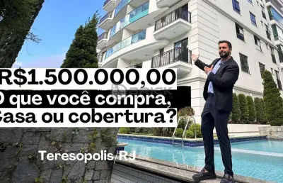 Cobertura duplex com 3 quartos sendo 2 suítes, 225 m² no alto - teresópolis/rj.