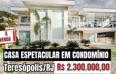 Casa em condomínio com 4 quartos sendo 3 suítes no panorama - teresópolis/rj.
