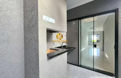 Sobrado novo 3 quartos, alto patrão de acabamentos e espaço gourmet no umbará curitiba