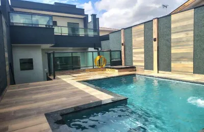 Sobrado 4 quartos, piscina e living gourmet com churrasqueira na fazenda rio frande