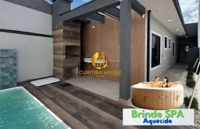 Casa alto padrão 3 quartos sendo 1 suíte pé direito duplo, piscina e espaço gourmet. 90 m² bairro nações fazenda rio grande