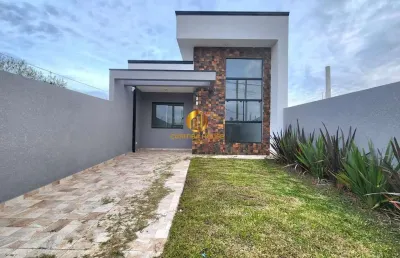Casa térrea 3 quartos rua luxemburgo 458, nações fazenda rio grande com pé direito duplo e churrasqueira