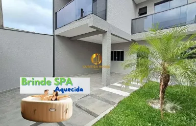 Sobrado alto padrão com 4 quartos sendo uma suite, espaço gourmet, garagem para 3 carros, santa terezinha em fazenda rio grande.