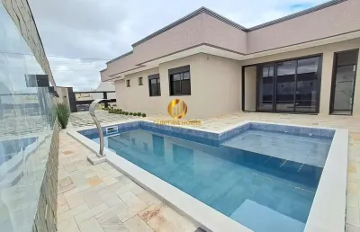 Casa de alto padrão à venda no bairro eucaliptos  fazenda rio grande | 3 quartos, piscina e suíte master